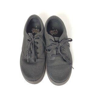 Faded Glory Kids Black Lace Up Canvas Sneakers Size 3Y Shoes